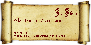 Zólyomi Zsigmond névjegykártya
